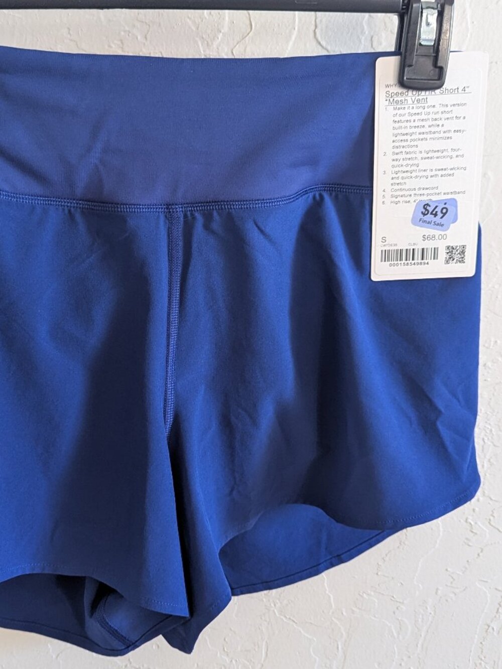 Lululemon Speed Up Blue Running Shorts w/liner Size S